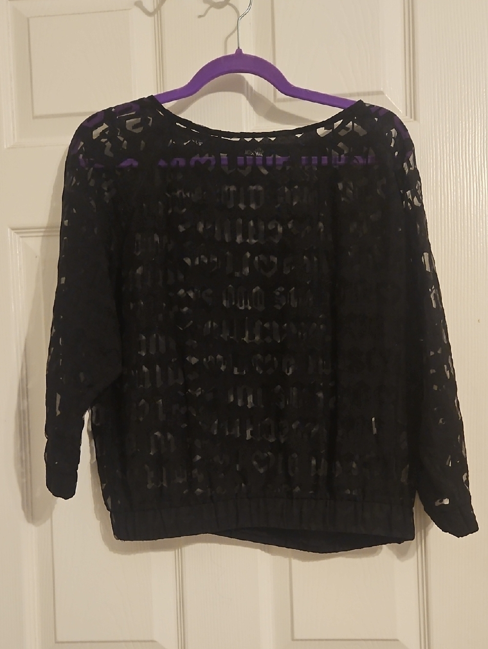 Love Moschino Black Sheer Logo Knit Top